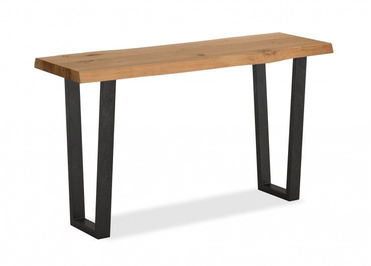 Oak Mill Waxed Oak Console Table – Metal Legs | Oak With Regard To Metal And Oak Console Tables (Photo 7 of 20)