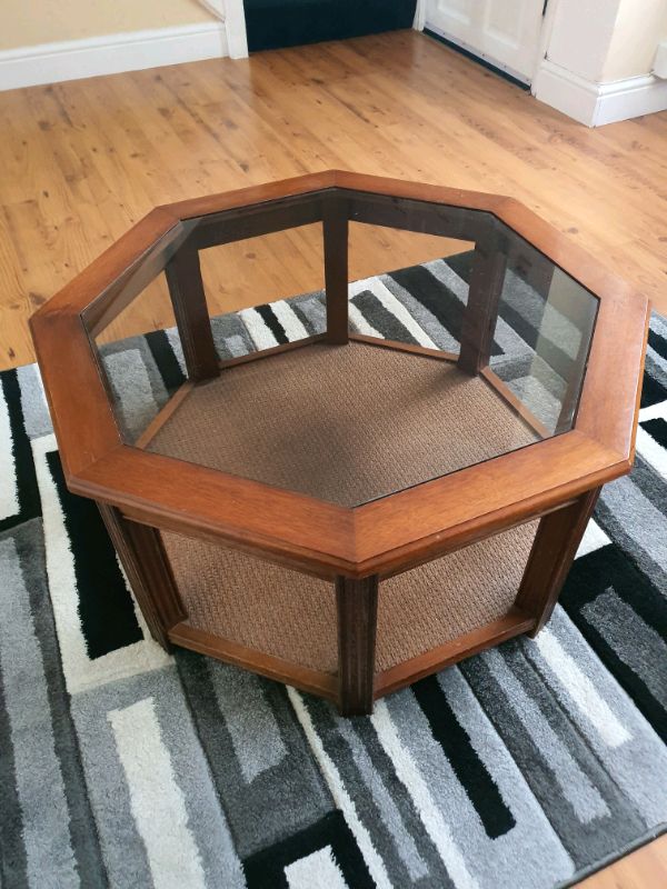 Octagonal Coffee Table With Glass | In Luton, Bedfordshire Regarding Octagon Console Tables (Photo 6 of 20)