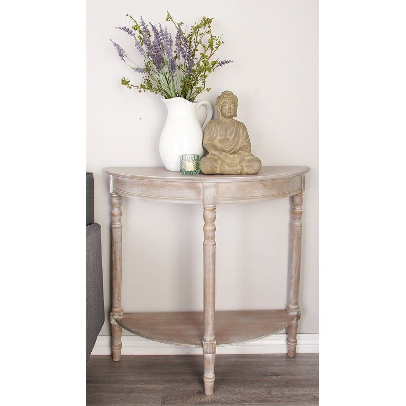 Ophelia & Co. Aphrodite 32'' Wood Half Round Console Table Within Barnside Round Console Tables (Photo 17 of 20)