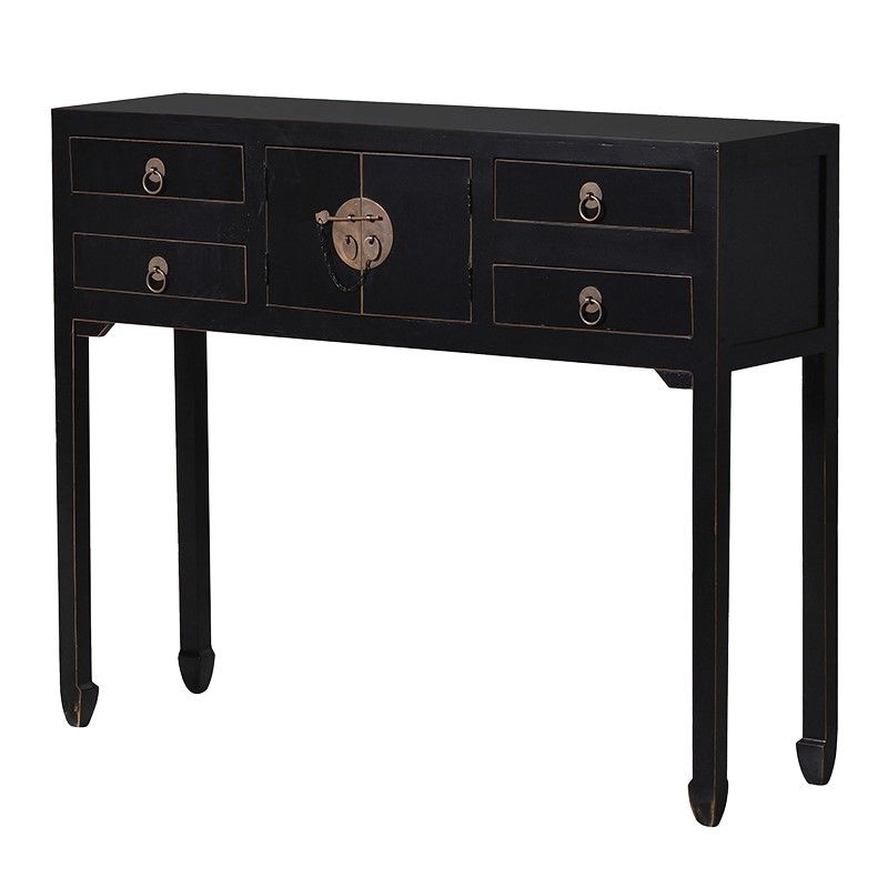 Orient Black Console Table | Tree Frog Inside Aged Black Console Tables (Photo 6 of 20)