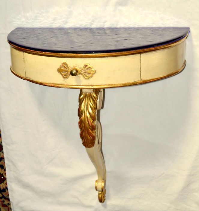 Original One Leg Console Table, In Gold Leaf Gilt And With Antiqued Gold Leaf Console Tables (View 3 of 20)