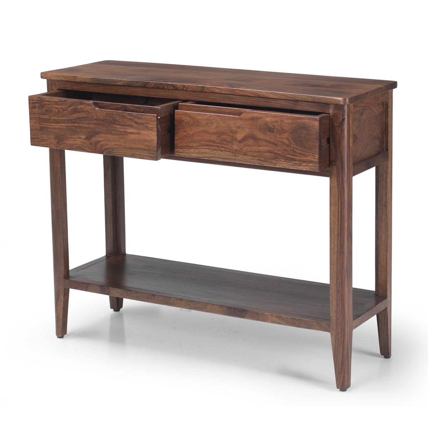 Padstow Walnut Dark Wood Furniture Console Hall Table With Regarding Rustic Walnut Wood Console Tables (Photo 2 of 20)