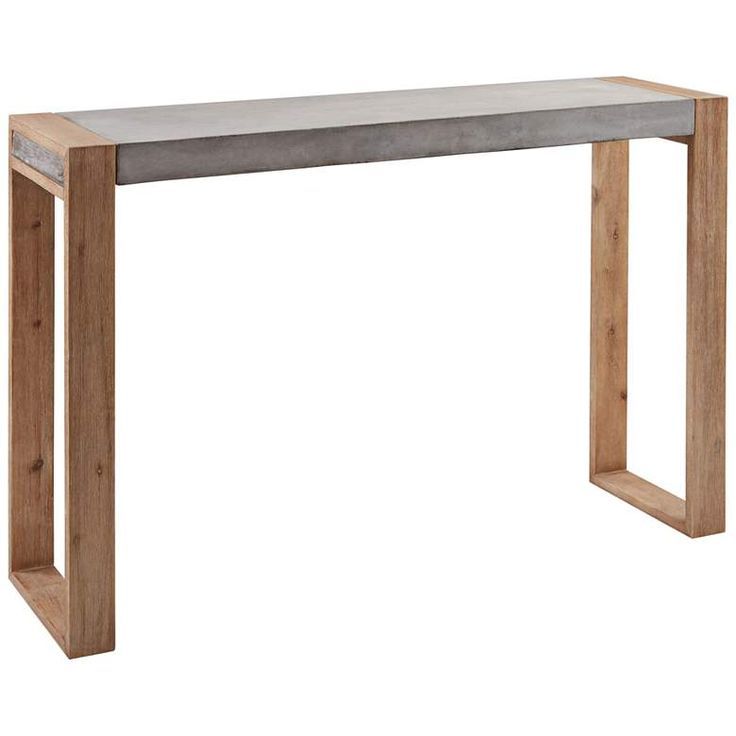 Paloma Atlantic 51" Brushed Wood And Concrete Console Throughout Modern Concrete Console Tables (Photo 9 of 20)