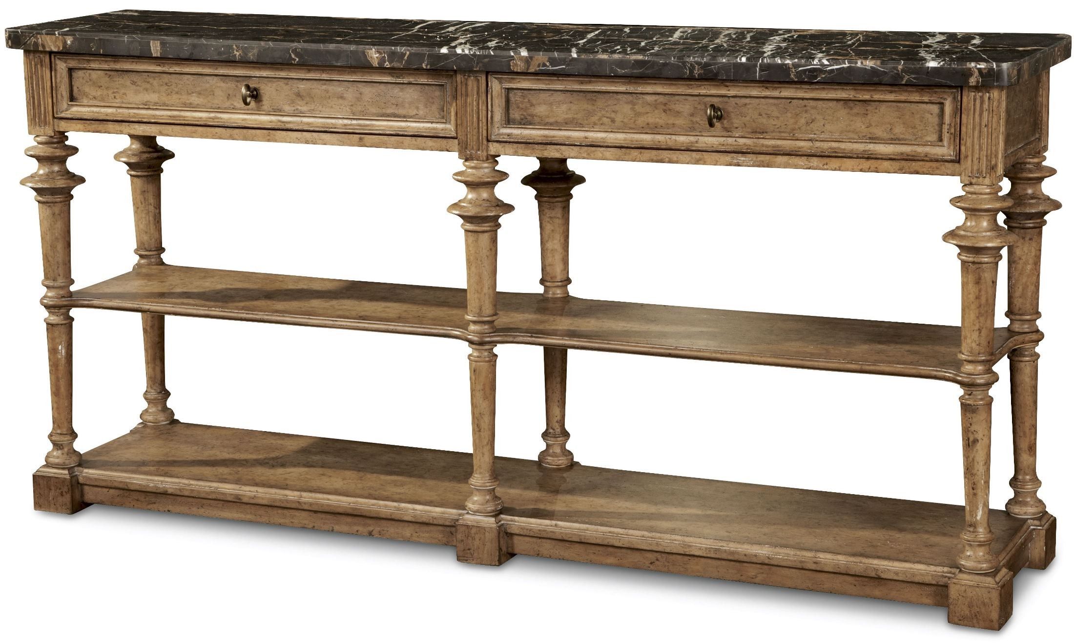 Pavilion Rustic Pine 2 Drawer Console Table From Art For Rustic Barnside Console Tables (Photo 20 of 20)
