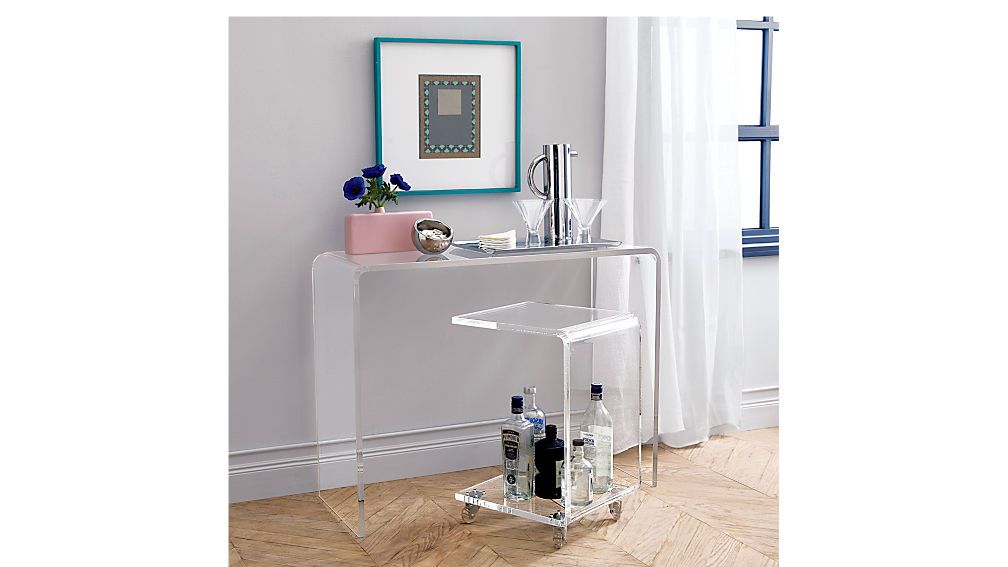 Peekaboo 38" Acrylic Console Table | Cb2 Inside Acrylic Console Tables (View 17 of 20)