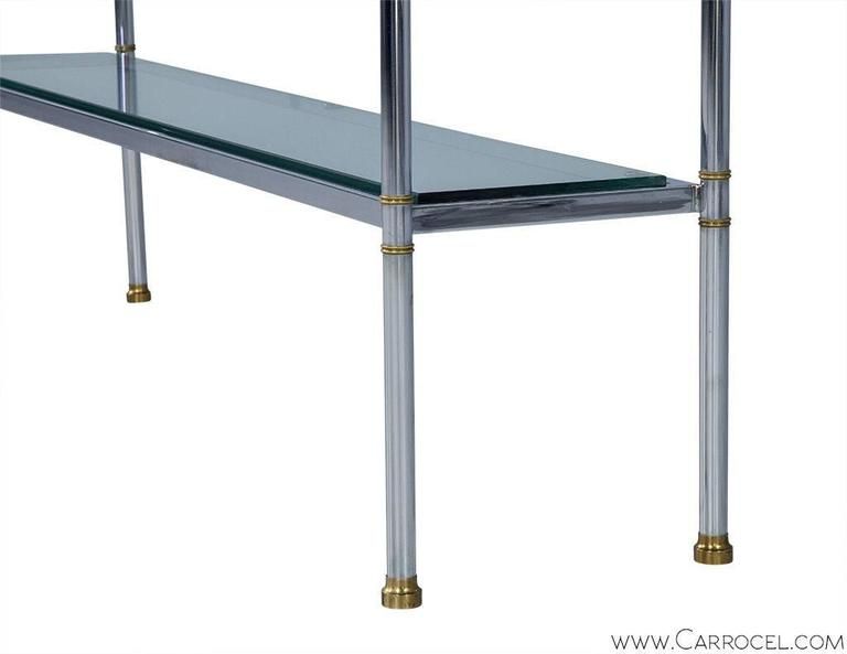 Polished Chrome And Glass Console Table For Sale At 1stdibs With Polished Chrome Round Console Tables (View 3 of 20)