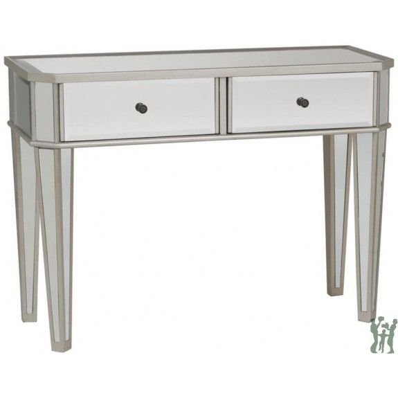 Powell Furniture Mirrored Console With "silver" Wood Item Throughout Mirrored And Silver Console Tables (View 9 of 20)