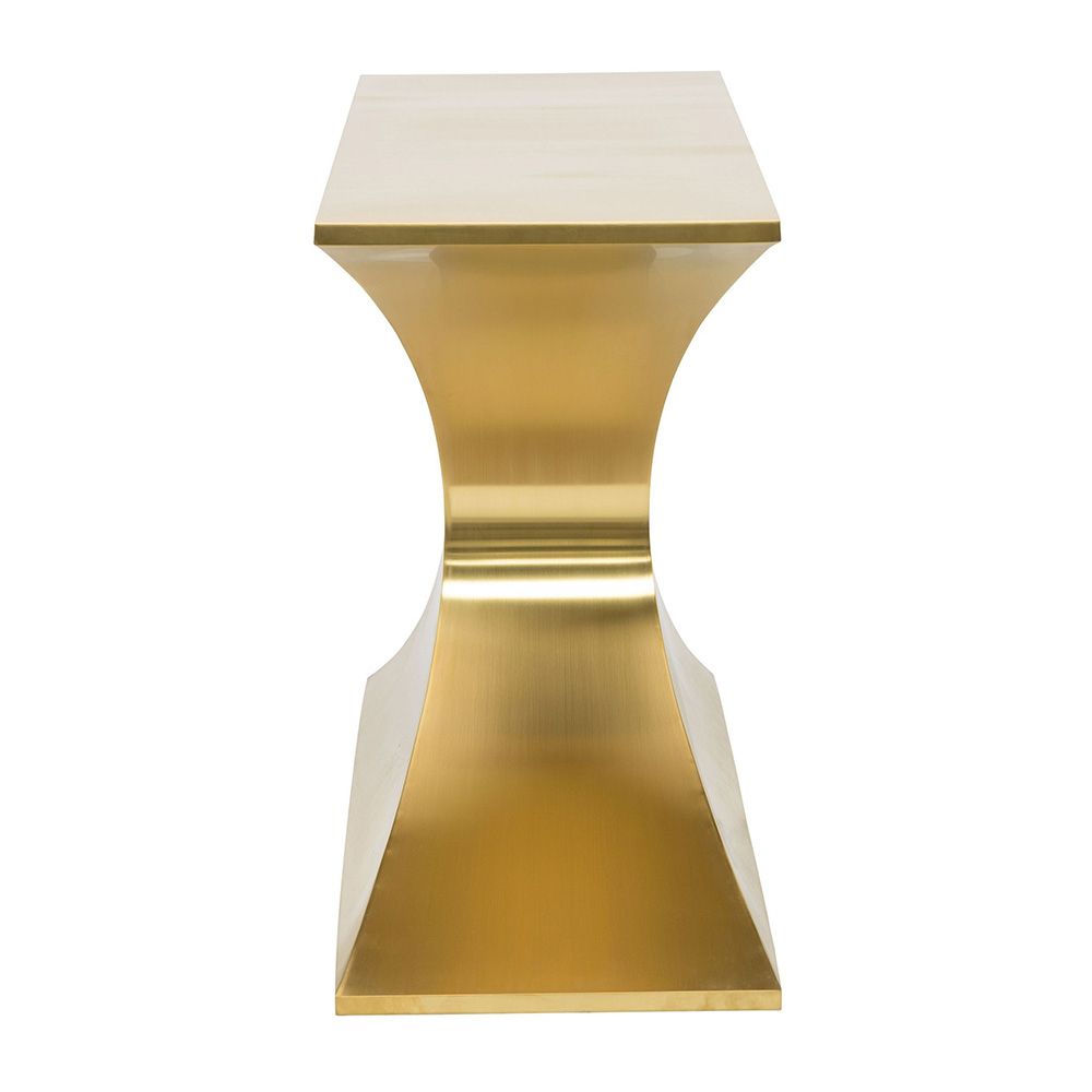 Praetorian Console Table – Brushed Gold – Rouse Home Throughout Square Black And Brushed Gold Console Tables (View 8 of 20)