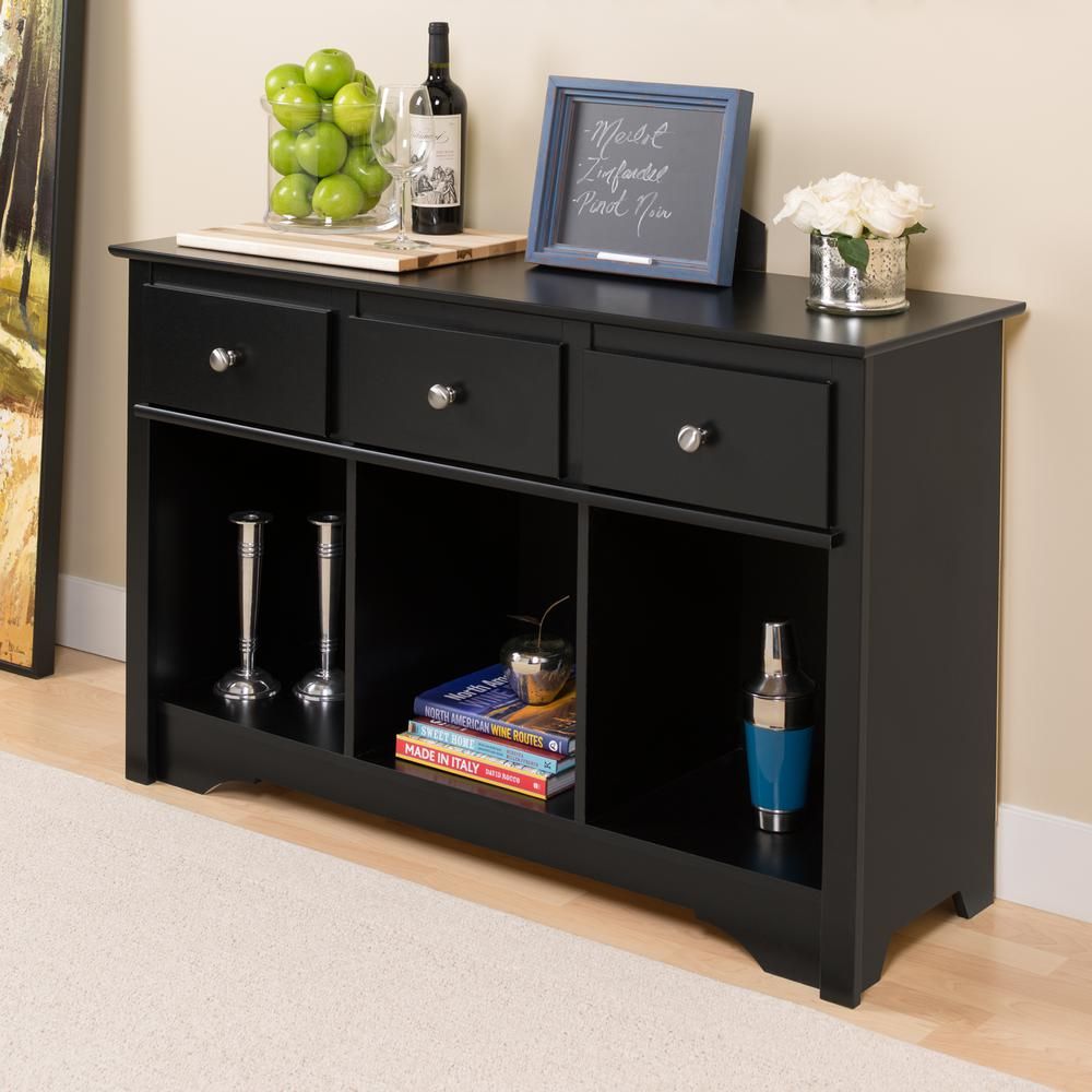 Prepac Sonoma Black Storage Console Table Blc 4830 K – The In Open Storage Console Tables (View 11 of 20)