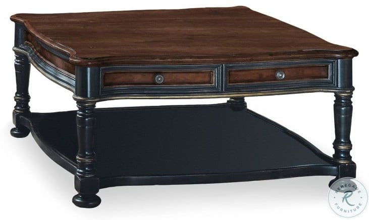Preston Ridge Black Square Cocktail Table From Hooker Intended For Square Matte Black Console Tables (View 6 of 20)