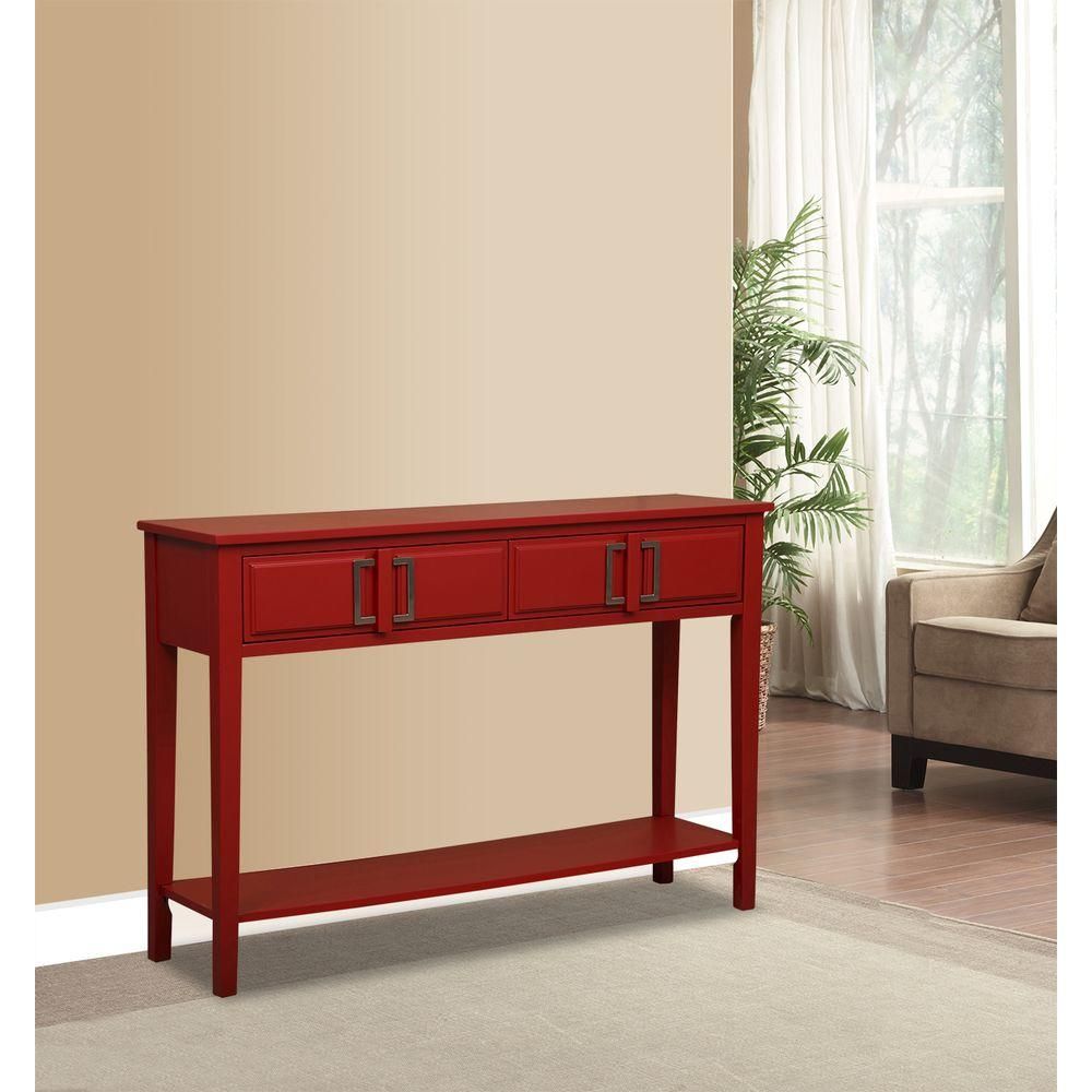 Pulaski Furniture Red Storage Console Table Ds A092009 With Open Storage Console Tables (Photo 15 of 20)