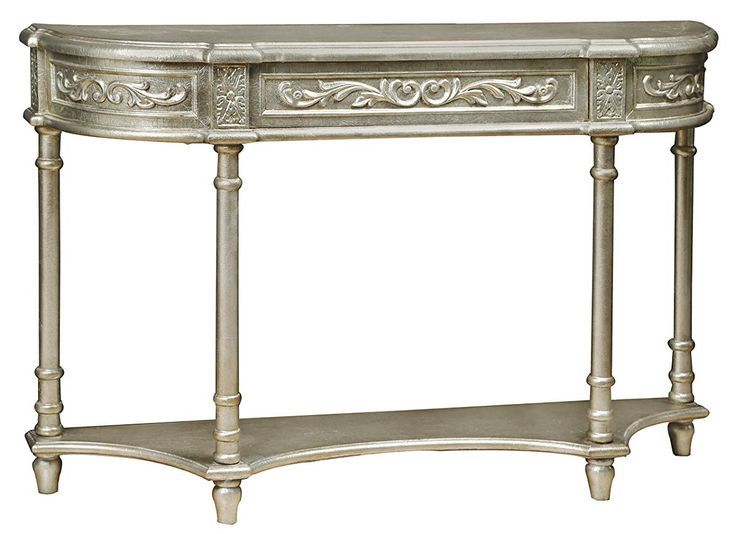 Pulaski Gwyneth Console Table Silver | Traditional Console With Regard To Antiqued Gold Rectangular Console Tables (View 2 of 20)