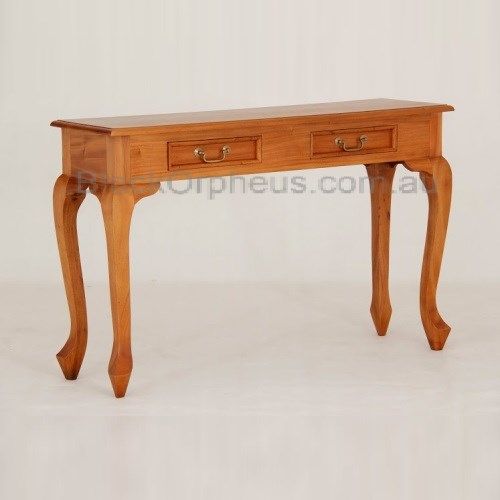 Queen Anne Sofa Hall Table 120cm – Black Orpheus Emporium With Pecan Brown Triangular Console Tables (View 16 of 20)