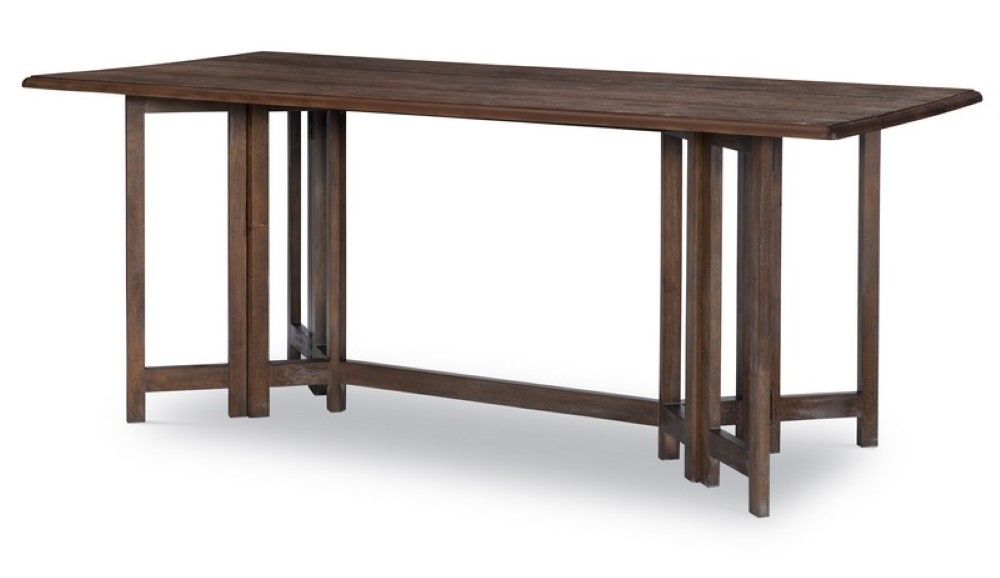 Rachael Ray – Refined Rustic Rectangular Drop Leaf Console Throughout Silver Leaf Rectangle Console Tables (View 8 of 20)