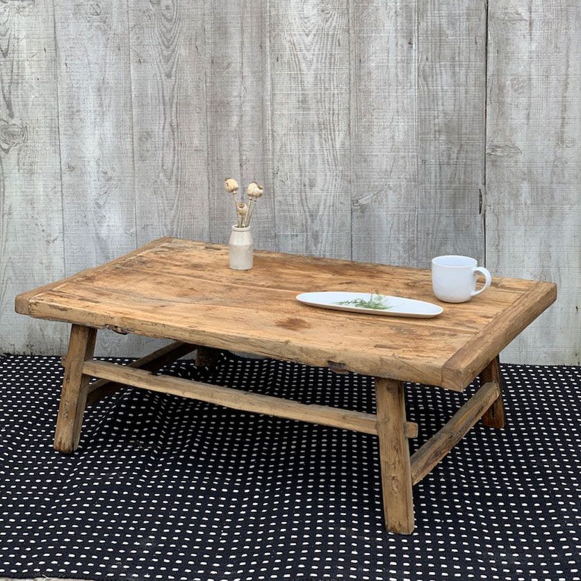 Reclaimed Rustic Wood Coffee Table | Sophia – Home Barn Inside Rustic Espresso Wood Console Tables (View 5 of 20)