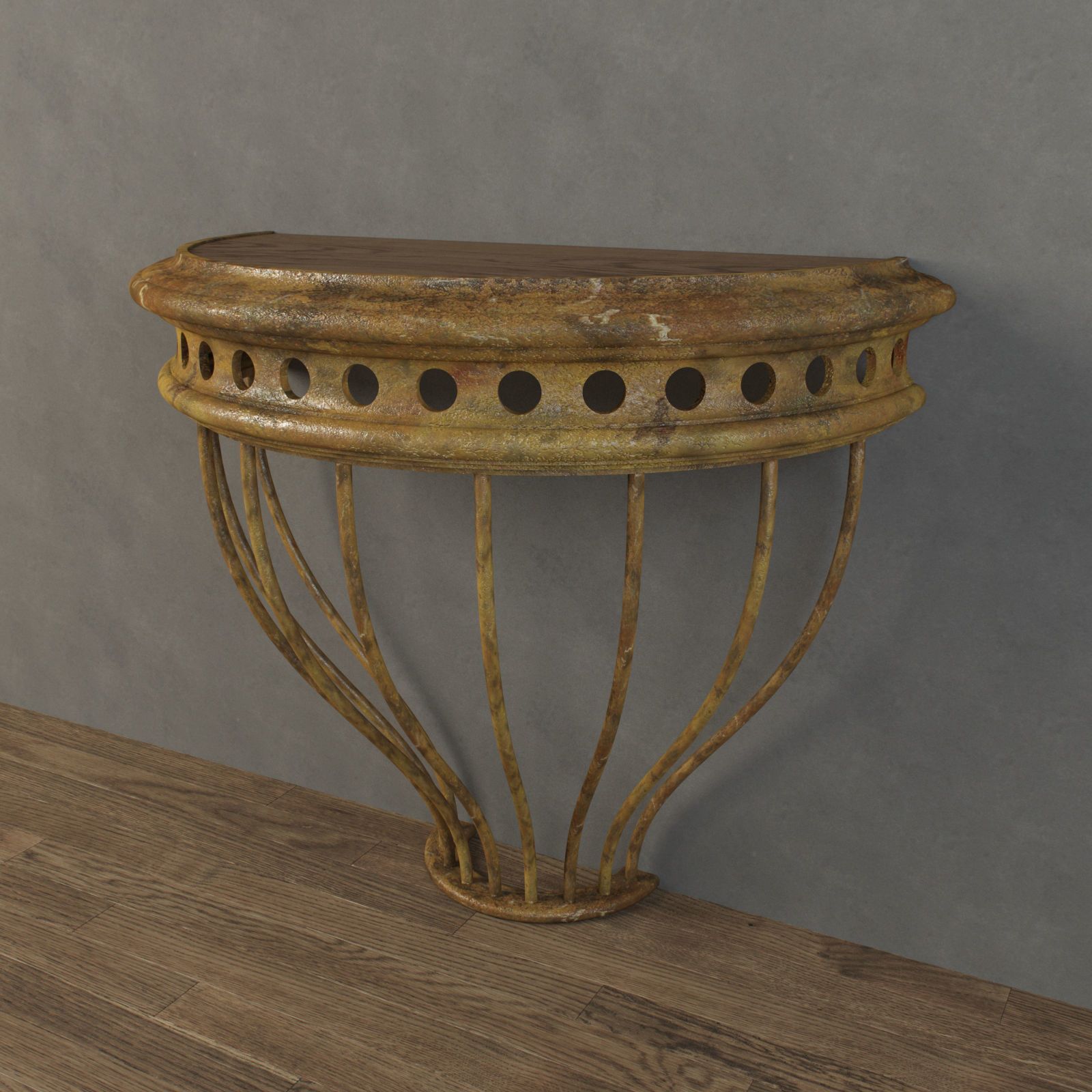 Restoration Hardware – Cast Iron Demilune Console Table 3d In Round Iron Console Tables (Photo 11 of 20)