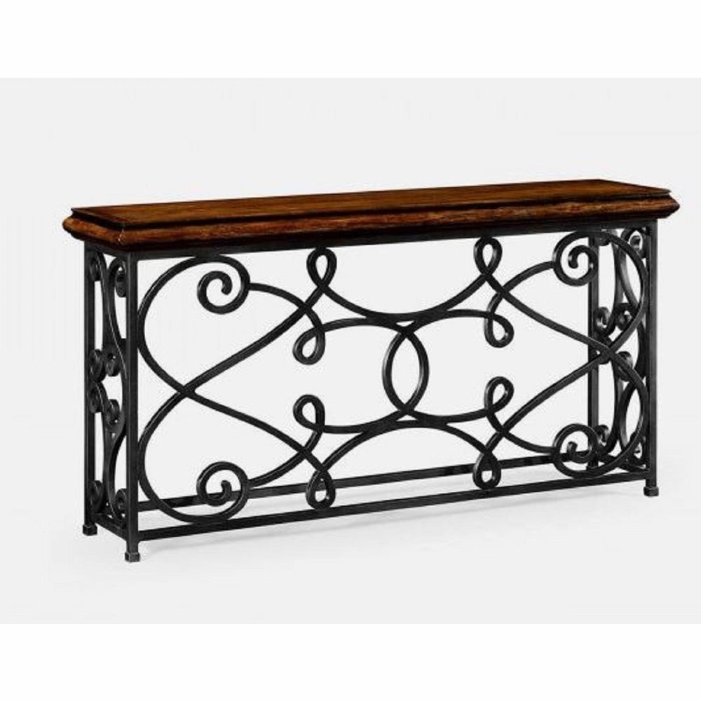 Rod Iron Sofa Table French Marble Wrought Iron Console With Regard To Wrought Iron Console Tables (View 12 of 20)