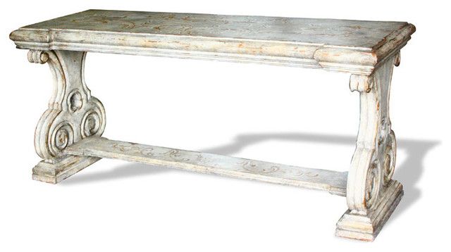 Romana Sofa Table, Grey Washed With Antiqued White And For Gray Wash Console Tables (View 15 of 20)