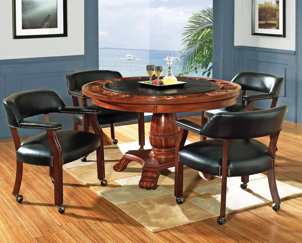 Round Game Table Set – Poker Table – Efurniture Mart Intended For 2 Piece Round Console Tables Set (View 10 of 20)