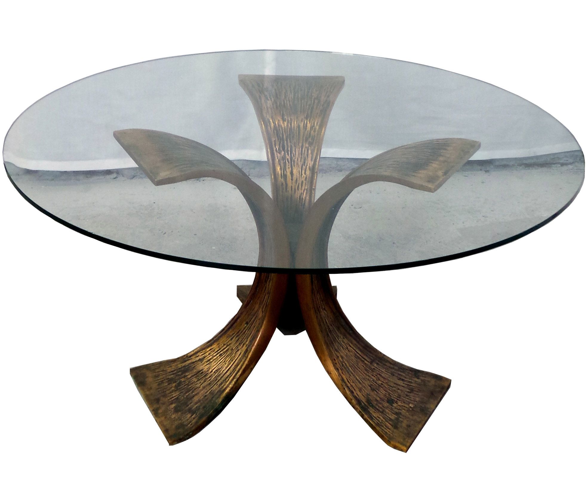 Round Glass Sofa Table With Bronze Base (View 15 of 20)