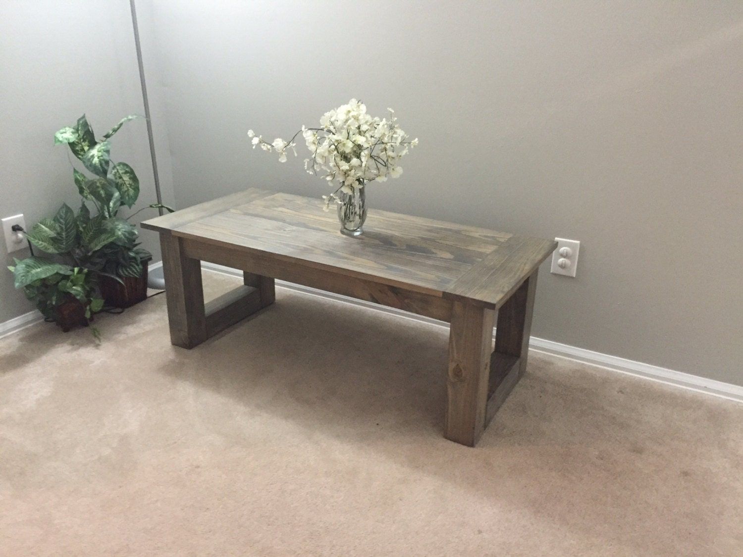 Rustic Driftwood Grey Coffee Table In Gray Driftwood Storage Console Tables (Photo 1 of 20)