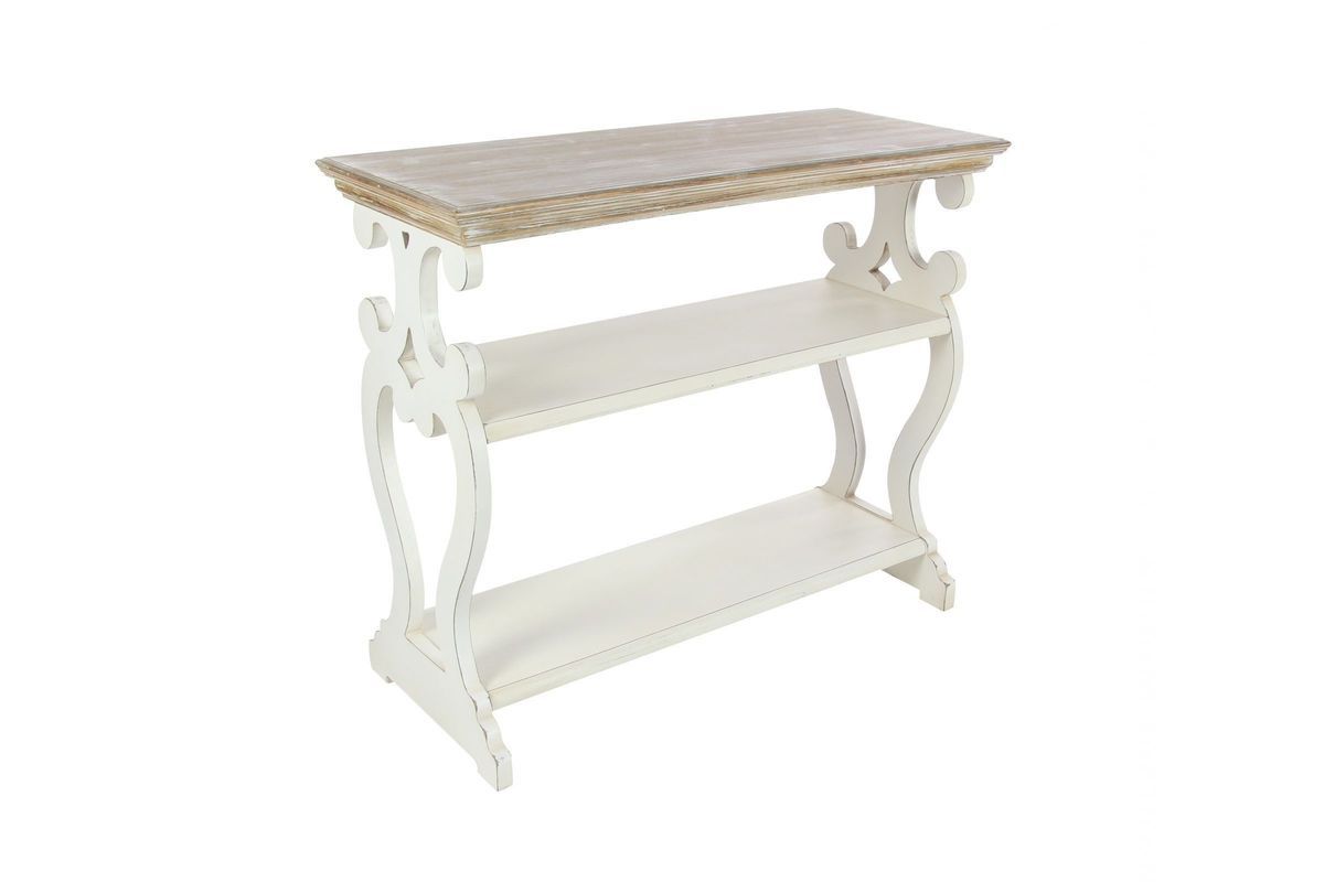 Rustic Reflections Wood Console Table In White At Gardner Within Wood Veneer Console Tables (Photo 9 of 20)