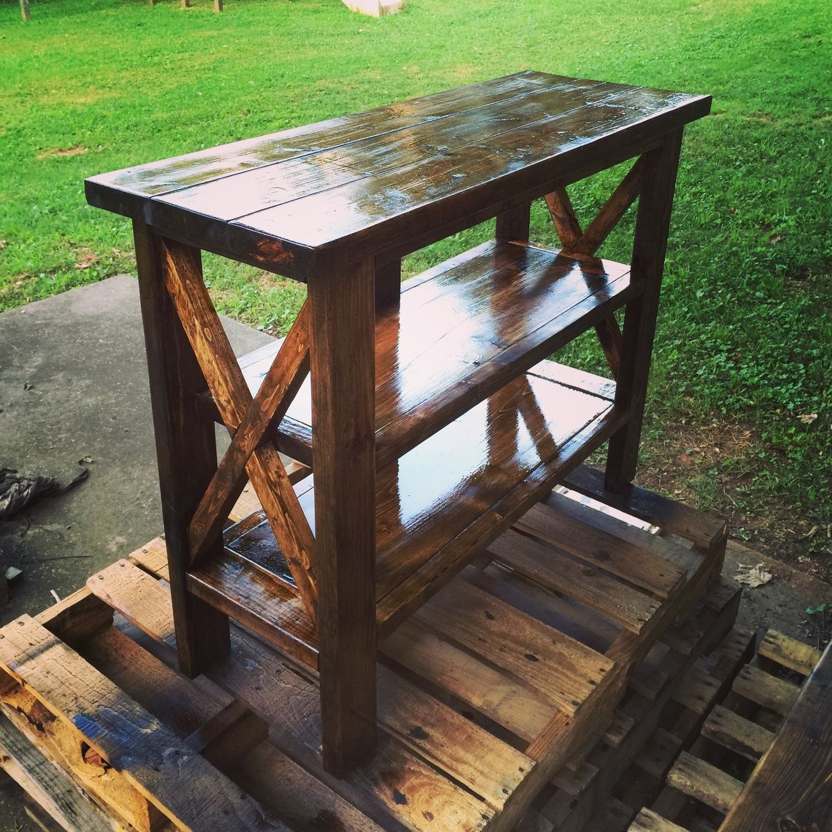 Rustic X Console Table (size Modified) 36" X 16.5" X 40 With Regard To Rustic Barnside Console Tables (Photo 13 of 20)