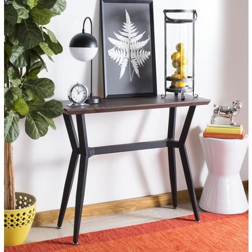 Safavieh Andrew Brown/black Casual Console Table In The Inside Dark Brown Console Tables (Photo 7 of 20)