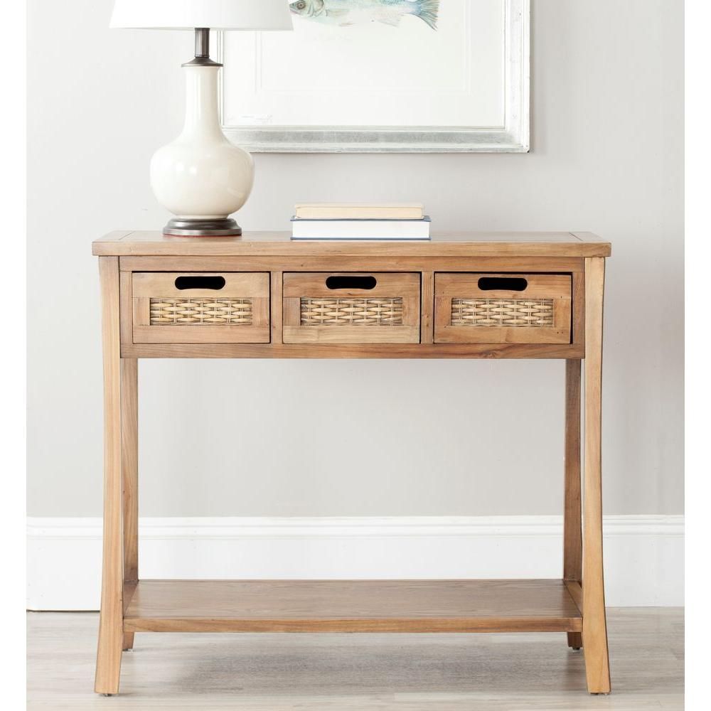 Safavieh Autumn Distressed Black Storage Console Table With Black And White Console Tables (Photo 1 of 20)