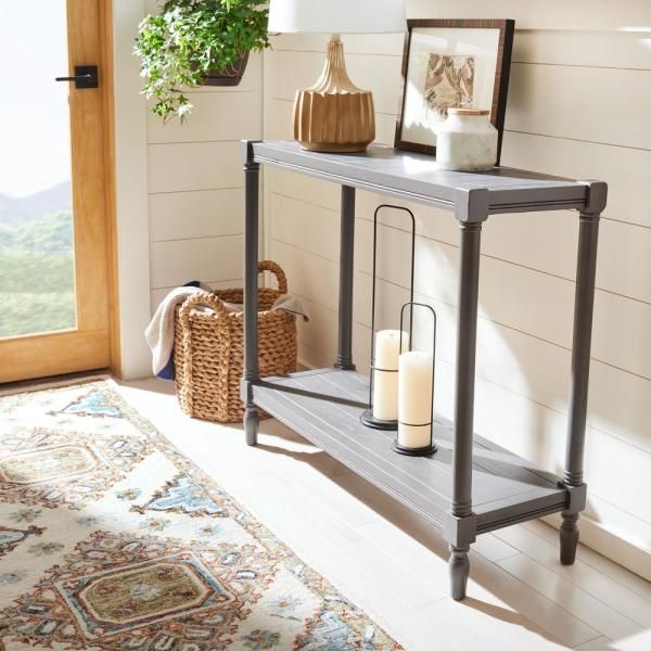 Safavieh Bela Grey Console Table Amh5735a – The Home Depot Within Gray Driftwood And Metal Console Tables (Photo 17 of 20)