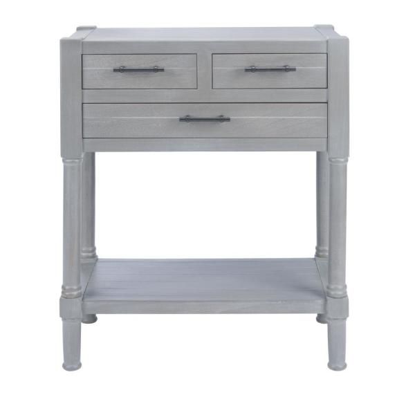 Safavieh Filbert 23.5 In. White Washed Gray 3 Drawer Throughout Gray Wash Console Tables (Photo 20 of 20)