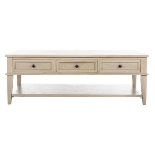 Safavieh Manelin White Washed Wood Coffee Table At Lowes Regarding Oceanside White Washed Console Tables (Photo 19 of 20)