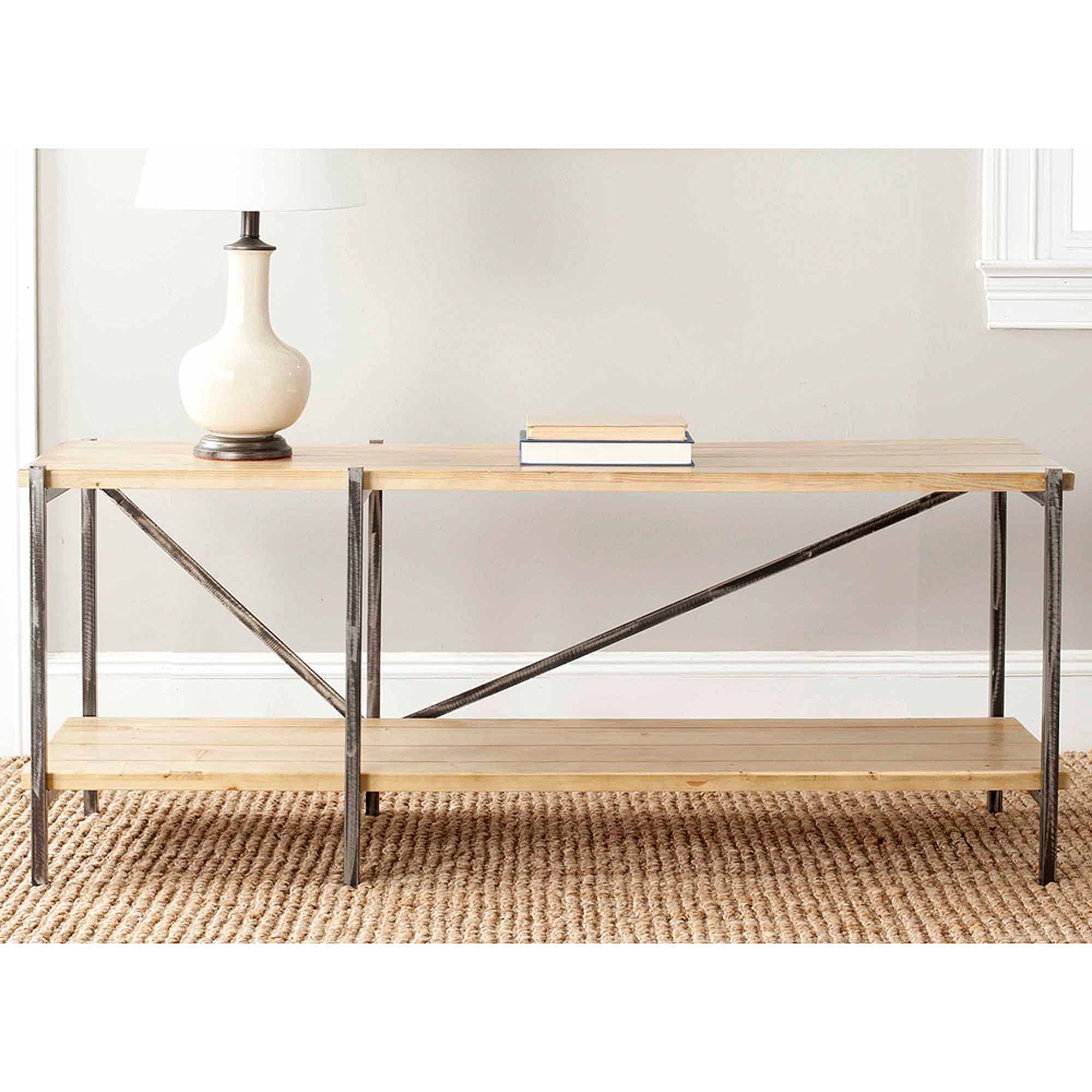 Safavieh Theodore Fir Wood Console, Natural Color Intended For Natural Wood Console Tables (Photo 12 of 20)