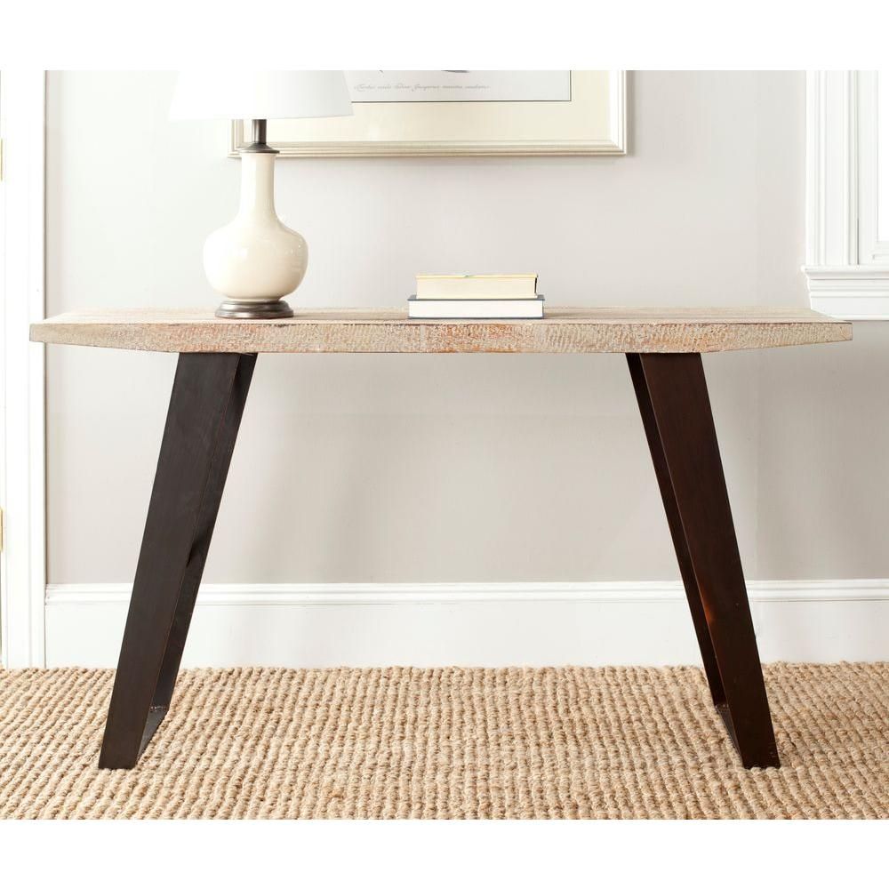 Safavieh Waldo Natural And Black Brushed Console Table Within Natural Seagrass Console Tables (View 12 of 20)