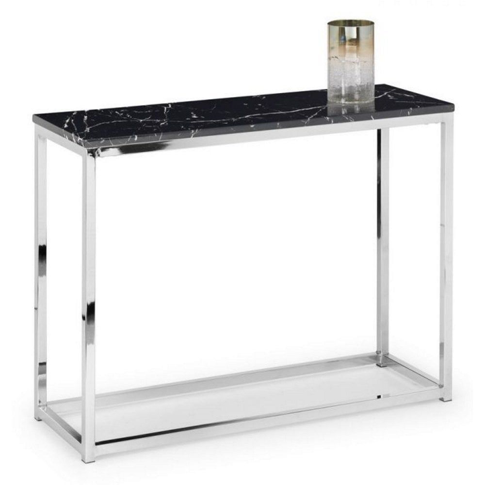 Scala Black Marble Top Console Table | Garden Street Inside Marble Console Tables Set Of 2 (Photo 13 of 20)