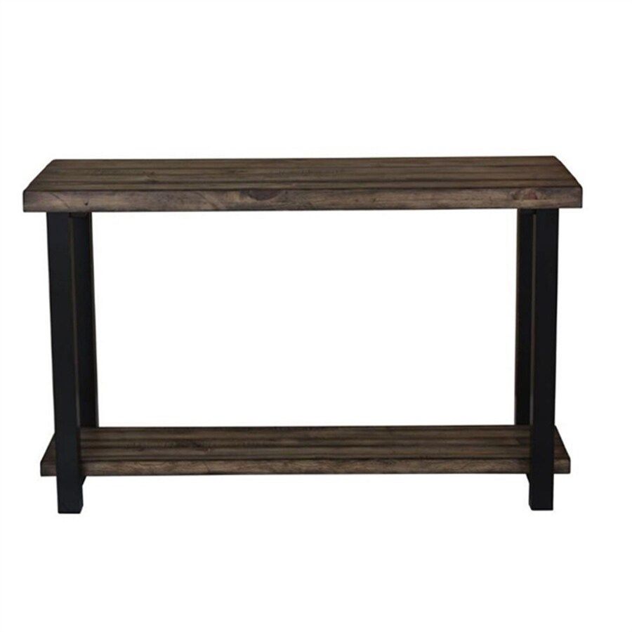 Scott Living Rustic Brown Wood Rustic Sofa Table At Lowes Regarding Brown Wood Console Tables (View 16 of 20)