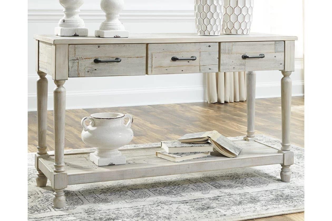 Shawnalore Whitewash Sofa Table – 1stopbedrooms. Intended For Oceanside White Washed Console Tables (Photo 15 of 20)