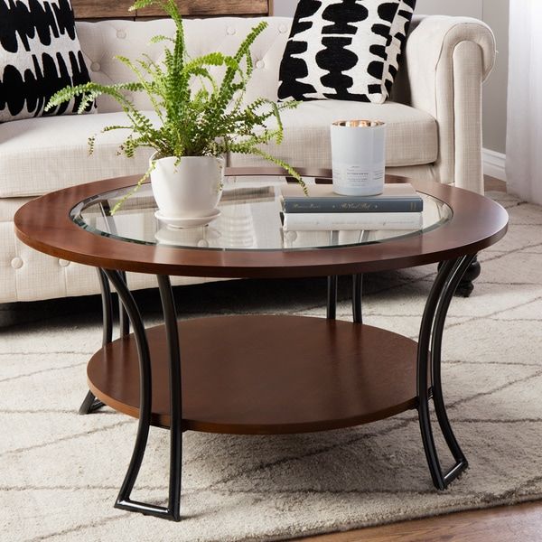 Shop Carbon Loft Carlisle Walnut/ Charcoal Grey Round With Smoke Gray Wood Square Console Tables (Photo 15 of 20)