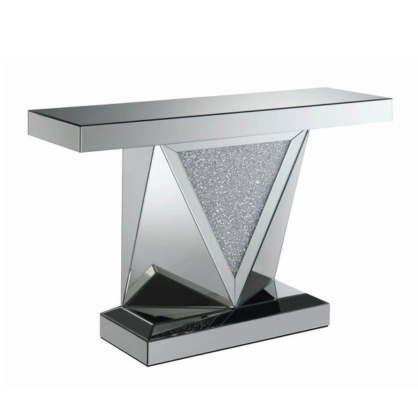 Shop Contemporary Sofa Table With Triangular Details And Pertaining To Triangular Console Tables (Photo 6 of 20)