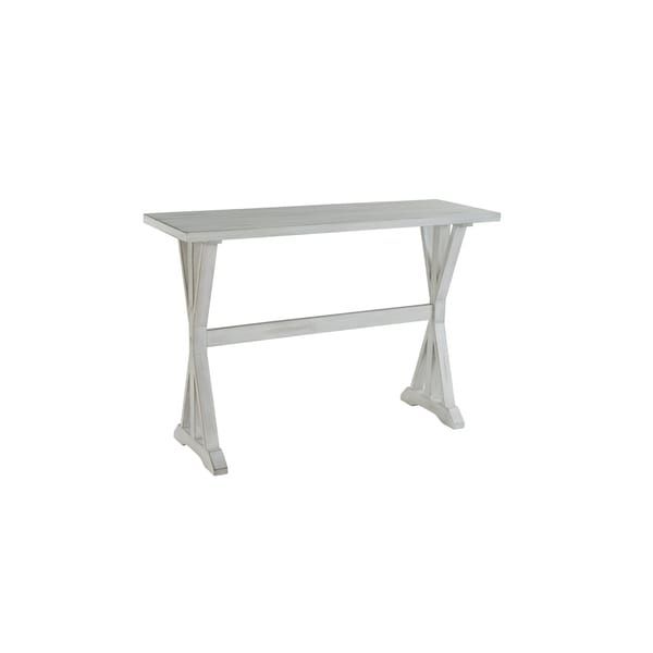 Shop Jamestown Distressed White Wood Console Table – On In Geometric White Console Tables (Photo 19 of 20)