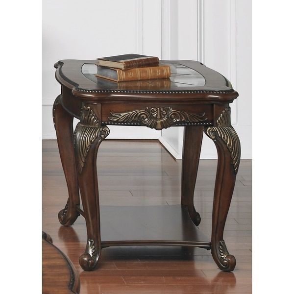 Shop Liberty Antique Cherry And Glass Top End Table – Free Regarding Espresso Wood And Glass Top Console Tables (Photo 20 of 20)