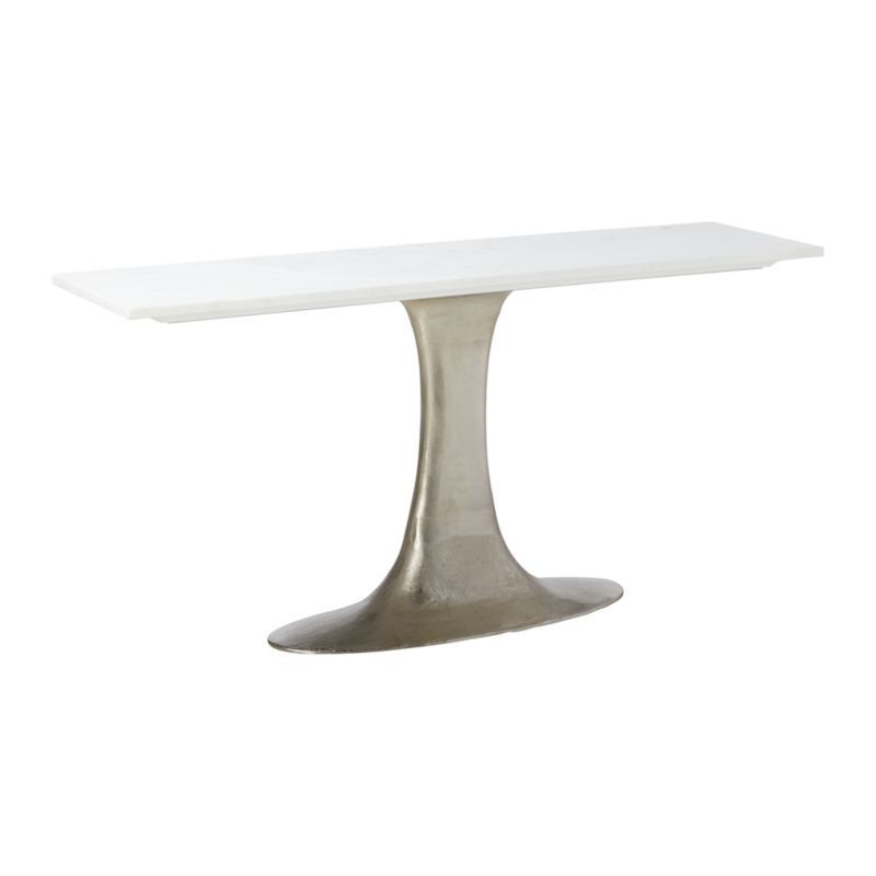 Shop Pool White Marble Console Table. Polished Rectangular Pertaining To White Marble Gold Metal Console Tables (Photo 16 of 20)