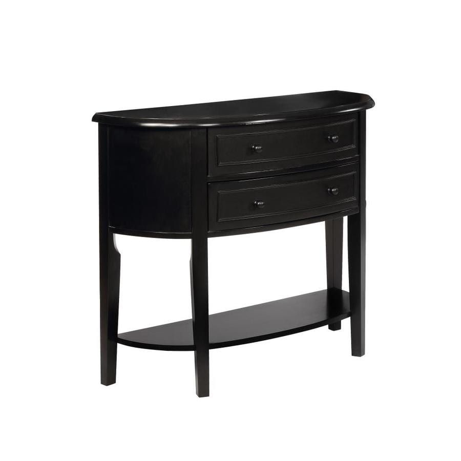 Shop Powell Antique Black Asian Hardwood Half Round For Antique Brass Round Console Tables (View 20 of 20)