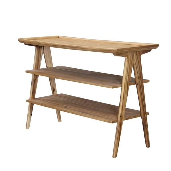 Shop Rectangular 3 Tier Natural Sofa Table – On Sale For 3 Tier Console Tables (View 17 of 20)