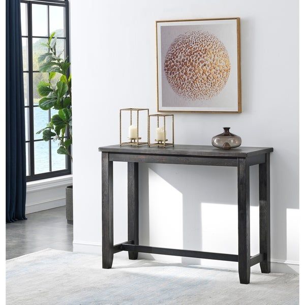 Shop Somette Dayton Black/brown Rub Counter Height Console Inside Black And Oak Brown Console Tables (Photo 6 of 20)