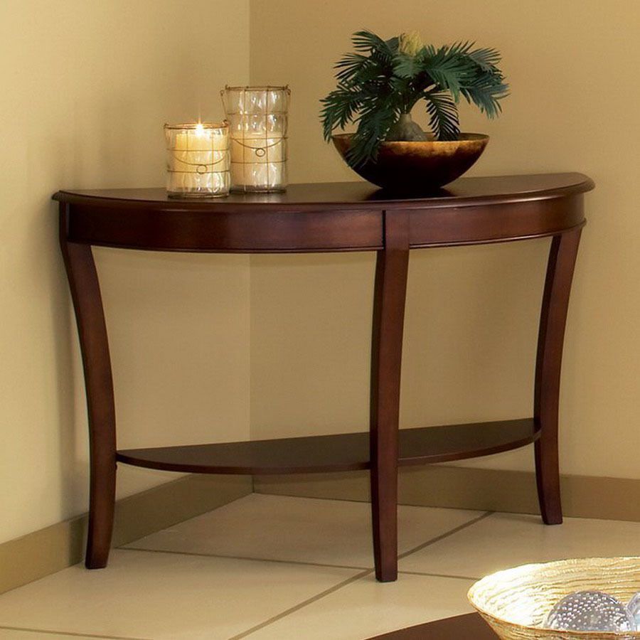 Shop Steve Silver Company Troy Cherry Half Round Console Inside 2 Piece Round Console Tables Set (View 7 of 20)