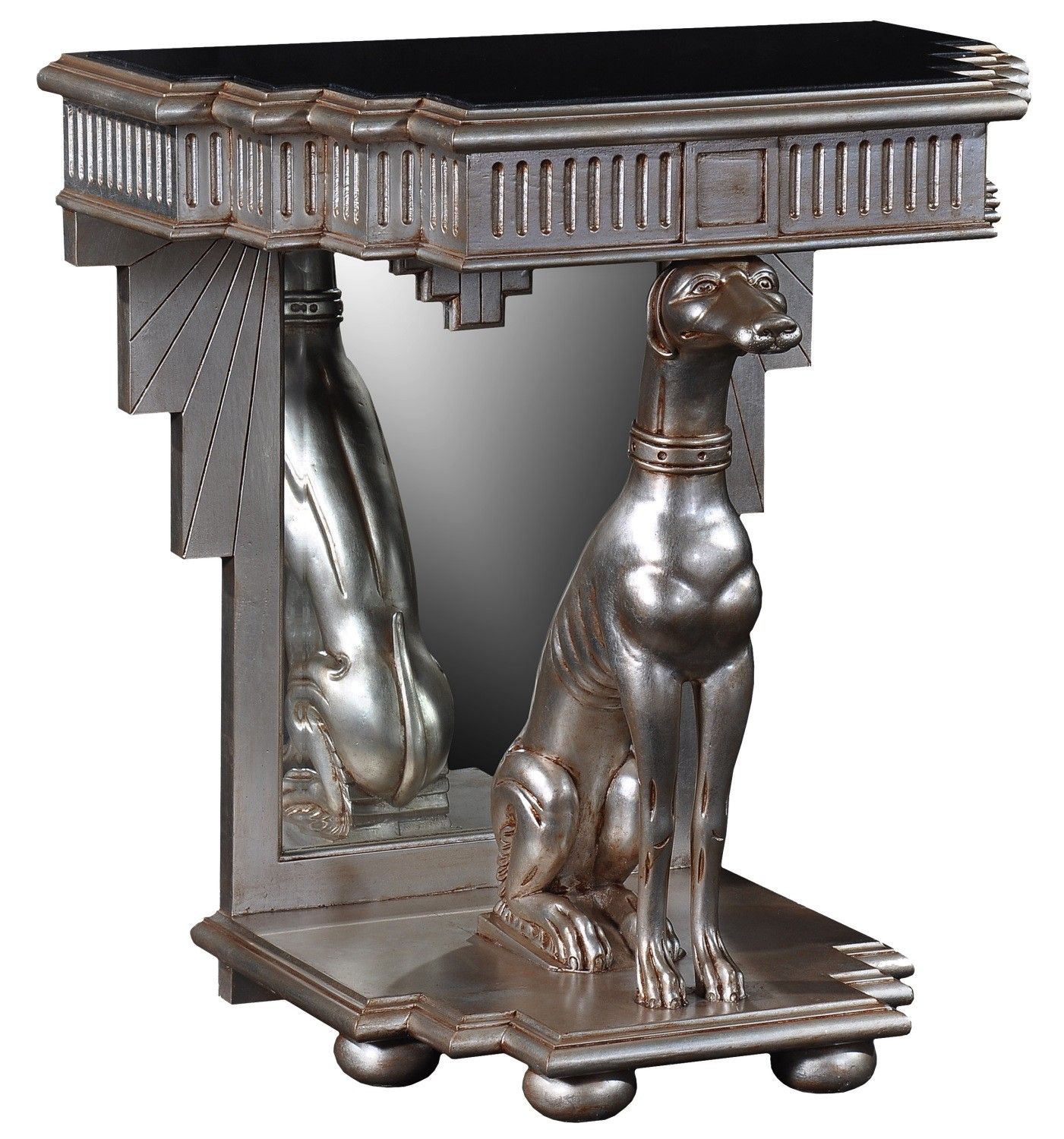 Silver Leaf Console Table, Console / Hall Tables From Intended For Metallic Silver Console Tables (Photo 2 of 20)