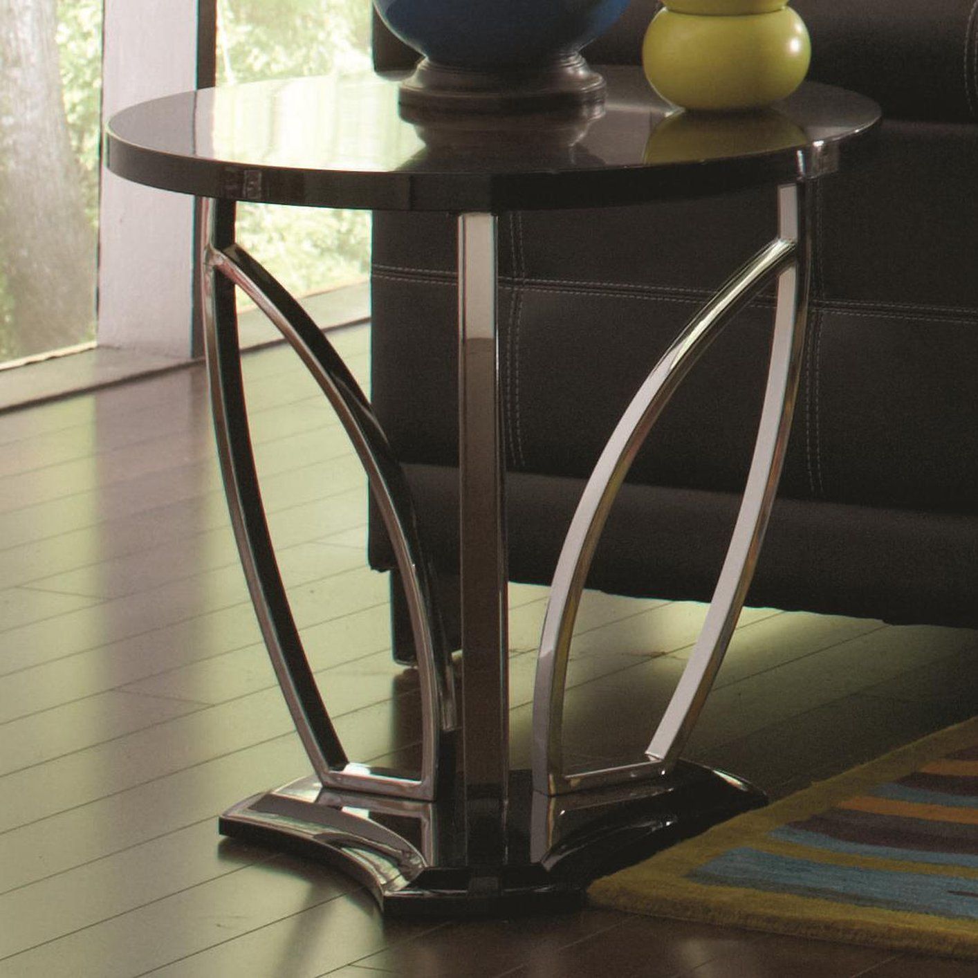 Silver Metal End Table – Steal A Sofa Furniture Outlet Los Regarding Black Metal And Marble Console Tables (View 17 of 20)