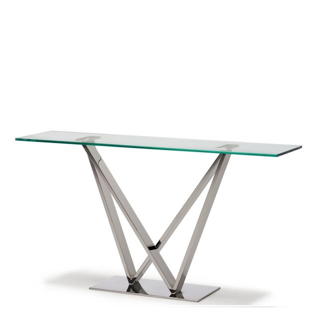 Sirocco – Console Table With Clear Toughened Glass Top Within Clear Glass Top Console Tables (Photo 11 of 20)