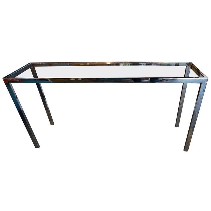 Sleek Chrome And Glass Console Table, Mid Century Modern With Regard To Chrome And Glass Modern Console Tables (View 18 of 20)
